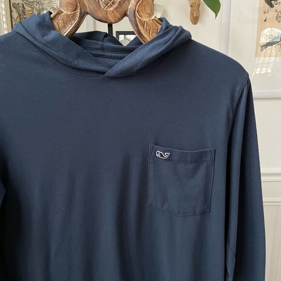 Vineyard Vines Edgartown Performance Tshirt Hoodie Logo Blue S - Picture 2 of 6
